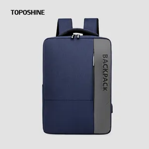 Backpack Toposhine 2024 Patchwork Mens Backpacks USB -Ladung männlicher Geschäftsreisen Rucksack für 15,6 -Zoll -Laptop -Taschen