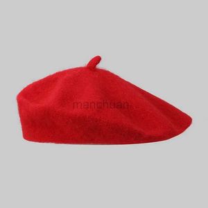 Znvw berets zimowe kobiety wełniane berets francuski artysta styl ciepły kapelusz retro gładki beret solidny kolor elegancki dama Allded Autumn Caps D24418