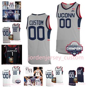 Azzi Fudd 2024 uomini Final Final Four Uconn Huskies Maglie da basket Adama Sanogo Kemba Walker James Bouknight Tyrese Martin Hassan Diarra Uconn 2024 Campioni Maglie