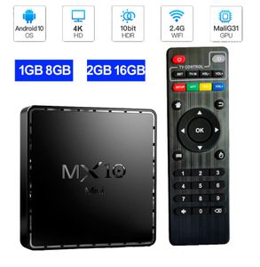 MX10 Mini Android 100 TV Box 2 ГБ 16 ГБ Smart Media Player Allwinner H313 Quad Core 24G Wifi 4K Home Movie 1G 8G TVBOX5588117