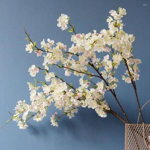 Decorative Flowers Colorful Artificial Cherry Blossom Branch Floral Art Silk Simulated False Flower Branches Living Room Wedding Decor