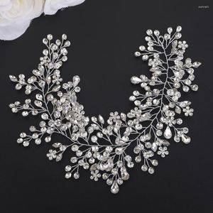 Kopfbedeckungen silberne Strassbrautstirnband Gold Hochzeit Haarzubehör Schmuck handgefertigtes Kopfstück für Frauen Diadem Party Kopf Ornamente