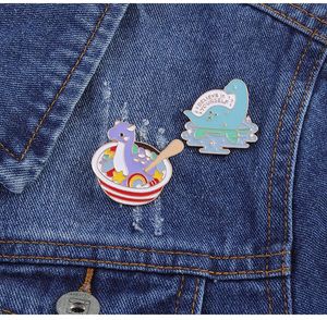 Cute Funny Plesiosaur Monster Hard Enamel Pin Kawaii Cartoon Dinosaur Medal Brooch Accessories Fashion Jewelry Gift Anime brooch