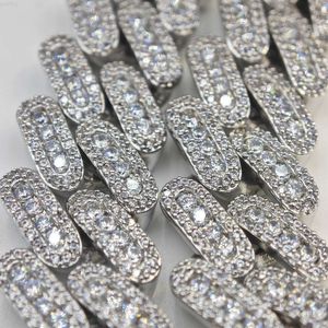 Fashion Jewelry Wholesale Hip Hop Bling for Men Chains Silver Cuban Link Necklace Baguette Moissanite Chain