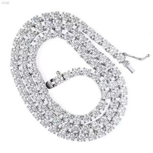 Hot Sale Moissanite Tennis Chain 5mm 7-24inch In-stock Mans Women Hip Hop Necklace Jewelry S925 Silver