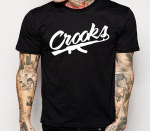 Tamanho europeu XSXXL Crooks and Castles Shirts Men Manves Shorve Cotton Crooks Letra Mens camiseta Tops camiseta 4060504