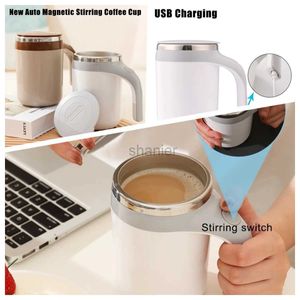 Mugs Stainless Steel Temperature Difference Coffee Mixing Cup Blender Smart Mixer Thermal Cup Automatic Self Stirring Mug 240417