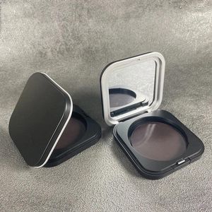 Escovas de maquiagem caixa de fundação portátil preto fosco vazio de cosméticos magnéticos Paleta de alta luz pó de pó compacto blush com espelho