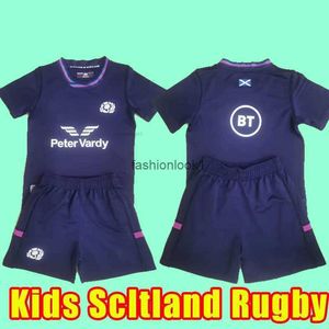 Kids Scotland 2022 Rugby Jersrys Home National Scotland Polo T-Shirt Rugby Jersey Mens قمصان 2021 جديدة لكأس العالم سبعنس تدريب الأطفال مجموعة كاملة مجموعة FW24