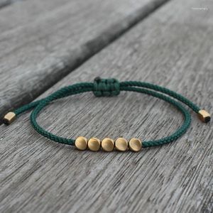 Bracelets de charme Tibetano Biço de cobre pulseira Diy Twist Horn Pearl Handmade Braided Red Rope Jóias de estilo étnico