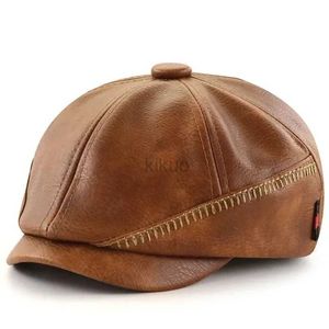 2VKN Berets 2023 Autumn Dad Newsboy Hat Male Leisure Beret Man Outoors Ivy Cap Woman Fashion Painter Cap 55-60CM d240418