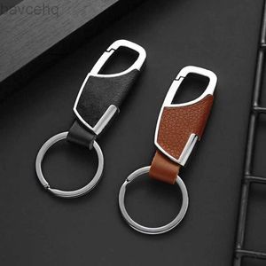 Chaços de chaves da moda Chave de couro New Men Men Women Metal Solping Keychain Best Gift Key Ring Jóias D240417