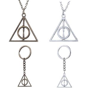 10PC Fashion Potter Necklaces Luna Triangle Deathly Hallows Geometric Triangle Pendant Vintage Necklaces Men Women Gifts92404353287843