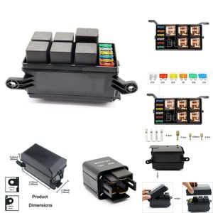 New Universal 12V and Marine 6-way Relay 6-slot ATO/ATC Fuse Blade Circuit Box Suitable for Car Truck