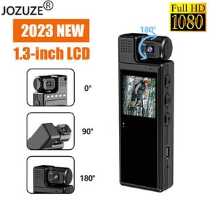 Jozuze 13 polegada tela 1080p Sports HD Mini Câmera Portátil Vídeo Digital Video Recorder Bodycam Visão Noturna Infravermelho Visão de Camera 240407