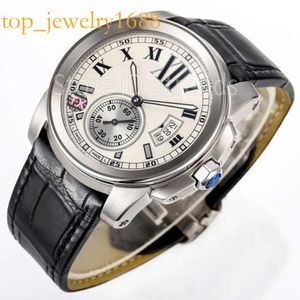 Top Stylish Automatic Mechanical Self Winding Watch Men Gold Sier Dial Sapphire Glass Cal.1904 Leather Strap Wristwatch Classic Design Casual Clock 1560