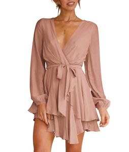 Designer-Kleid Luxus Sommer kurzärmelige elastische Taille Chiffon-Kleid Blumenröcke Rüschen Kleid V-Ausschnitt Kurzärärmische bedruckte Strandrockkleider Vesto