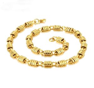 316L Silver Gold Color Chain rostfritt stål för mäns smycken Handgjorda halsband 9mm män Länk Curb Necklace Gift Jewelry4551064