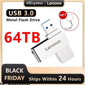 Адаптер Lenovo USB Flash Drive 64 ТБ USB 3.0 Интерфейс реальная емкость 16 ТБ ручки Высокоскоростной флэш -диск 520 МБ/с USB Memory для ноутбука