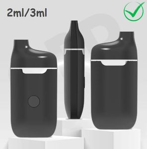 Najwyższa jakość 2 ml 3 ml jednorazowe wózki z piórem Vape E-papierosy Grube kasety oleju Puste ładowce Pióry waporyzatora baterii 280 mAh z pakietami workami Vapers Kit USA