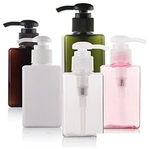 Packing Bottles Wholesale 100Ml Refillable Empty Plastic Pump Lotion Storage Container Dispenser For Makeup Cosmetic Bath Shower Shamp Dhehv