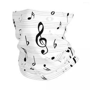 Lenços de música notas de música bandana capa de pescoço preto e branco Balaclavas máscara lenço de lenço multiuso caminhada unissex adulto respirável