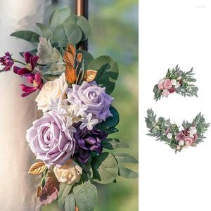 Decorative Flowers 2Pcs Arch Simulation Flower Plant String Decoration Handmade DIY Accessories Wedding Welcome Party Outdoor