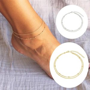 Неклеты лето многие модели Boho Star Anklet Fashion Multylayer Foot Chain 2024 Ancle for Women Braslet Beach Peach Accessories