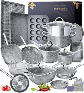 Cookware Set Home Hero 23 PCS POTS and Pann Set Non Stick - Induktion Compatible Kitchen Bakeware Set (23 Granite)