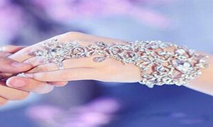 In Stock Sliver Crystal Rhinestones Diamonds Bracelet Ring Wristband Bridal Jewelry Bracelet Wedding Party Bridal Accessories1706409