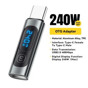 Adapter 240W OTG CTYPE MALE an CTYPE -Adapterkonverter geeignet für Smartphones -Tablets Schnellladung USB CTYPE OTG -Stecker geeignet