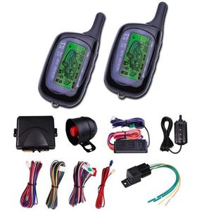 Bilfordonssäkerhet Sökning Bil Alarm 2 Way LCD Sensor Remote Engine Start System Kit Automatisk bil Burglar Alarm System63919426892046