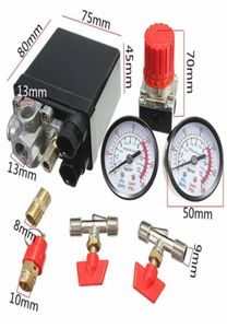 New Arrival Air Compressor Pressure Valve Switch Manifold Relief Regulator Gauges 180PSI 240V 45x75x80mm Promotion 4536874