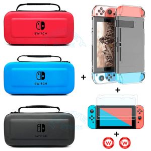 Fälle für Nintend Switch Deckungen Abdeckungen für Reisebüte/Bildschirmglasfilm/EVA Hard Case Shell/Silicon Caps für Nintendo Switch Accessoires