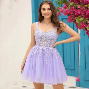 Party Dresses Exquisite Evening Cocktail A-line Sleeveless Beautiful Appliques Sexy Sweetheart Neck Backless Short Prom Gown