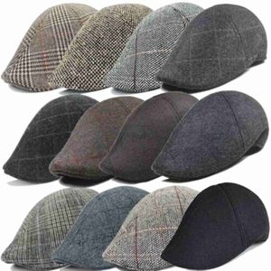 QAG1 Bergen 2024 Retro Newsboy Caps Männer Oktagonale Hüte Britische Maler Hut Herbst Winter Berets Fischgräten -Flachkappen Hip -Hoff -Basken Gorras D240418