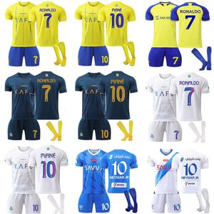 Soccer Jerseys 2324 Al-nassr Fc Home Team Printed Size Mens and Womens Suits No. 7 Ronaldo Jersey Football Jersey Match Team Kit