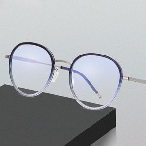 Güneş gözlüğü çerçeveleri kadınlar mavi ışık engelleme okuma gözlükleri erkek tr metal yuvarlak gözlükler çerçeve cr39 reçete miyop gözlük özel
