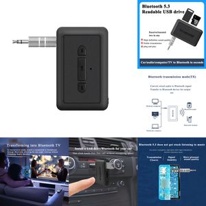 Yeni Araba Bluetooth 5.3 Alıcı Verici Adaptör 3 Arada 1 MP3 Kablosuz Oyuncu Audio Aux Dönüşüm 3.5mm Jack Destek U Disk TF Kartı