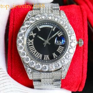 Handmade Diamond Watch Mens Watches 42mm Automatic Mechanical Movement Sapphire Women Wristwatches Montre De Luxe