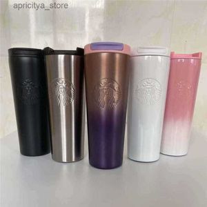 Wasserflasche Edelstahl Starbucks Kaffeetassen Lavendel Thermos Cup Paar Designer tragbarer Vakuumflassea6 L48