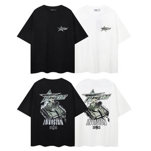 Summer Luxurys Fashion Men's Designer T Shirts Trapstar High Street Tank Print Graphic Tee Loose Tops Casual Streetwear 100% Cotton T-Shirt Overdimensionerad S-XL
