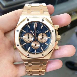 Designer Watch Luxury Automatic Mechanical Watches First Check och skicka sedan ut hela uppsättningen av 98 Blue Plate Rose Gold Formal Mens 26331or Movement Wristwatch
