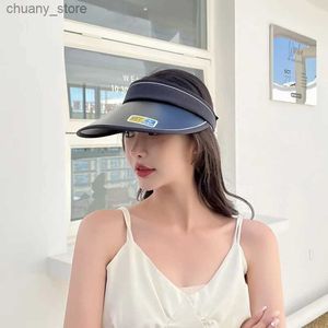 Visir UV Summer Face Cover Ultraviolet-Proof Female Cycling Sun Hat Sun Hat Topless Hat Every Night Big Brim Sun Hat Y240417