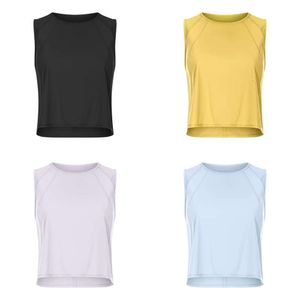 قمصان بلا أكمام L_050 Back Hollow T-Shirt Sexy Yoga Tops Running Blouse Trectable Trailing Smock