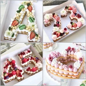 Altre forniture per feste di eventi Numero di decorazioni di stampo per torta ConfeiRria Maker Birthday Design Bakeware Pastry 10121416inch Letter Lov Oti9z