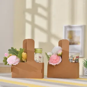 Gift Wrap 10pc Coffee Portable Flower Box Milk Tea Cake Packaging Rose Basket Dessert Shop Take-Away Wrapping Bag