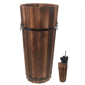 Umbrellas Wooden Umbrella Bucket Holder Outdoor Outside Stand