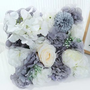Decorative Flowers 33cmx33cm Simulation Wedding Party Background Wall Roses Plastic Flower Arch Decoration Home