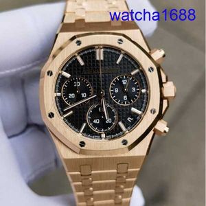 Szwajcarski zegarek AP na nadgarstek Royal Oak Series 26240or oo Rose Gold Full Gold Black Plate Mens Masher Business Back